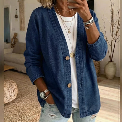 🧥LAST DAY 60% OFF!🍊Women's Classic Button Front Denim Jacket🎀