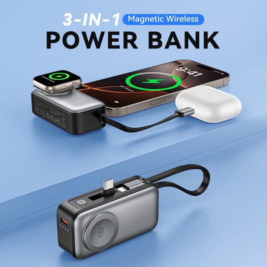 🥳2026 HOT SALE🥳💞50K+ SOLD!📱💨 50% OFF! All-in-One Magnetic Power Bank – Just snap & charge, no cable hunting. 5000mAh, slim design