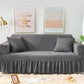 Bubble Texture Elastic Ruffled Sofa Cover