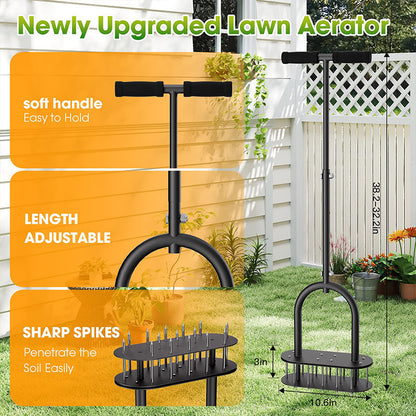 ⏳🔥LIMITED-TIME 50% OFF! ⏰🌱 50% OFF NOW!   Heavy-Duty Manual Lawn Coring Aerator🔧