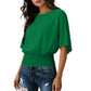 Women's Dolman Sleeve Top with Smocked Waist