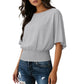 Women's Dolman Sleeve Top with Smocked Waist