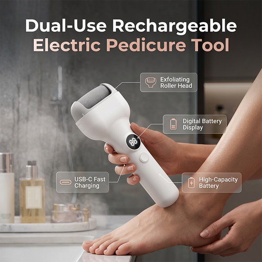 Rechargeable Electric Foot File with Smart Pressure Control 🦶– Gentle & Safe Pedicure Tool for Smooth, Salon-Perfect Heels anywhere!💃