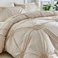 🛏️2026 HOT SALE 35000+ Sold 50% OFF! 💤🌙Elegant Tufted Floral Pinch Pleat Duvet Cover Set, Premium Soft Breathable Bedding Set, Stylish Cozy Bedroom Decor with Pillowcases