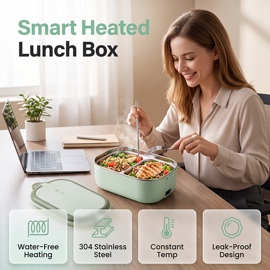 📢📢54% OFF !! ⏰Portable Electric Heated Lunch Box Water-Free Food Warmer