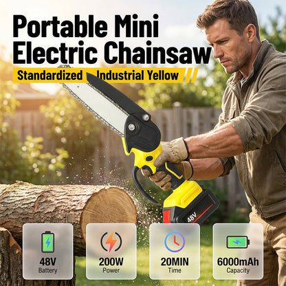 ❄️Summerfresh 50% OFF!🌿4″ Cordless Mini Pruning Chainsaw – Lightweight Battery-Powered Garden Saw with Safety Lock