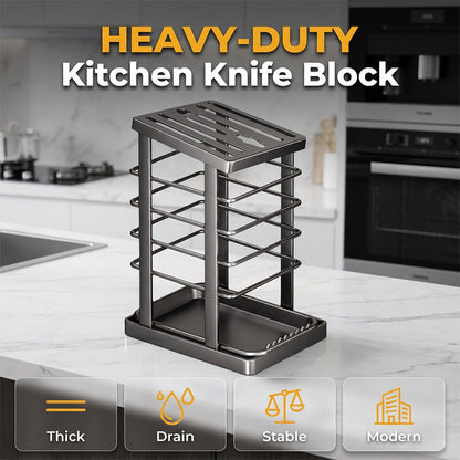 Reinforced metal kitchen knife holder — Built-in drip tray, so your kitchen is always dry and tidy 🔪🏠
