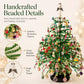 🔥Hot Sale 58% OFF🔥 Elegant Beaded Mini Christmas Tree – Collector's Holiday Decor Set, Tabletop 🎄