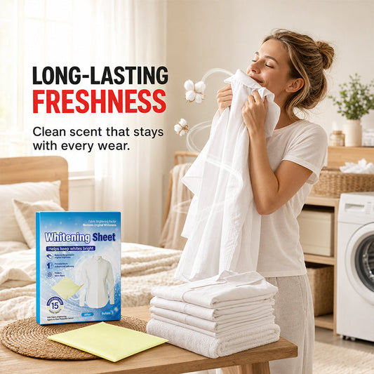 🔥Hot Sale 58% OFF🔥 Laundry Whitening Sheets for Yellow Removal – Bleach-Free, 20-Pack, All-Temp 🧺