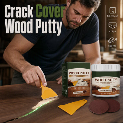✨✨Wood Repair Filler Putty – Fills Cracks & Chips, Smooths Surfaces, Blends with Dark Wood