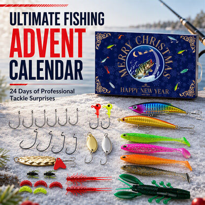 Christmas Fishing Lure Advent Calendar Blind Box Set with Minnow Popper Spoons