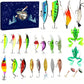 Christmas Fishing Lure Advent Calendar Blind Box Set with Minnow Popper Spoons