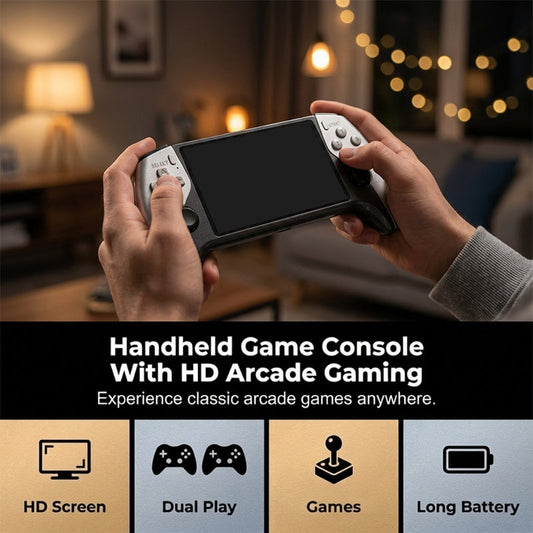 🎮Last day 50% off, only £49.99, free shipping🕹️Handheld Gaming Console – Dual‑player battle mode, ergonomic grip. 5″ HD screen, long battery. Retro fun anywhere! ✨🔋