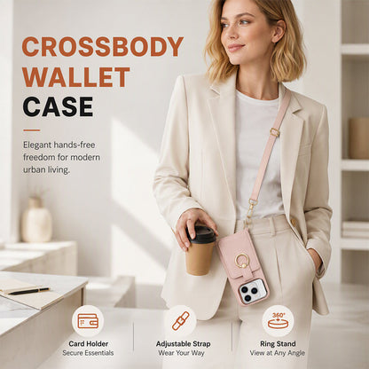 Magnetic Wallet Case with Ring Stand