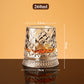 🥃50% OFF NOW! 360° Rotating Whiskey Glass Tumbler – Vintage Embossed Crystal Spinning Old Fashioned Glass, Luxury Rotatable Cocktail Glass for Bar, Home & Party