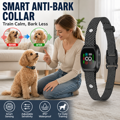 🛡️🐾 52% OFF! Anti Bark Collar – Smart anti‑false triggering filters out other barks. IP67 waterproof & USB rechargeable – worry‑free training anywhere! 💦✅
