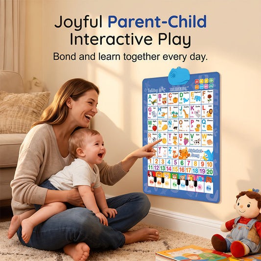 Bilingual Talking Alphabet Wall Chart – English & Spanish Letters, Interactive Audio Play & Mini Piano – Durable PVC Early Education for Toddlers 📚