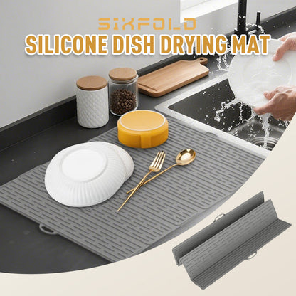 Six-Fold Silicone Dish Drying Mat