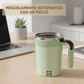 Automatic mixing cup with smart temperature display