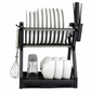 🍽️ ⚡ Multi-Layer Steel Dish Drying Rack – Vertical Storage, Drip Tray, Tool-Free Install ✨