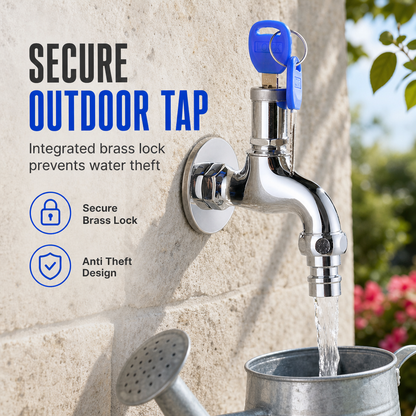 Lockable Outdoor Water Faucet with Key