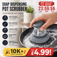🥳HOT SALE🥳💞10K+ SOLD! Scrubber Brush! Built-in soap, non-scratch & ergonomic. Clean pots easily – grab yours! ✅